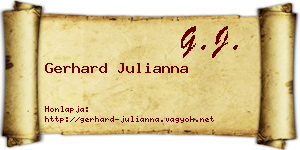 Gerhard Julianna névjegykártya